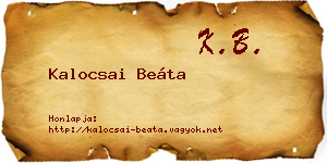 Kalocsai Beáta névjegykártya