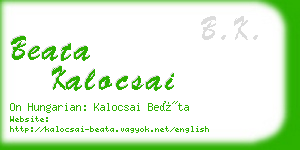 beata kalocsai business card